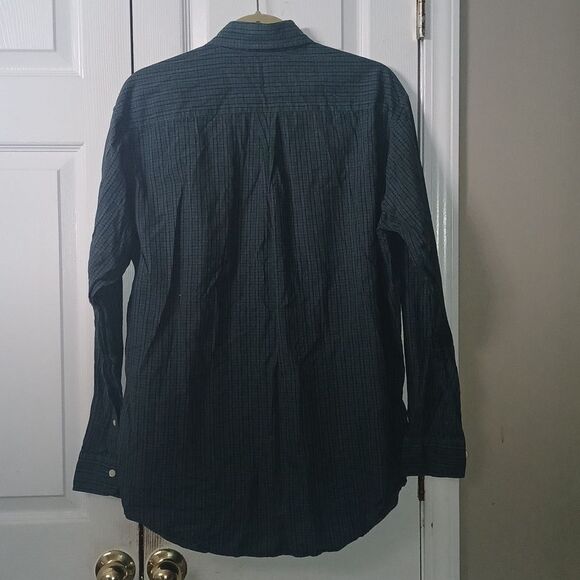 Brooks Brothers Original Polo Shirt green blue plaid long sleeve button down Sz - Picture 6 of 8